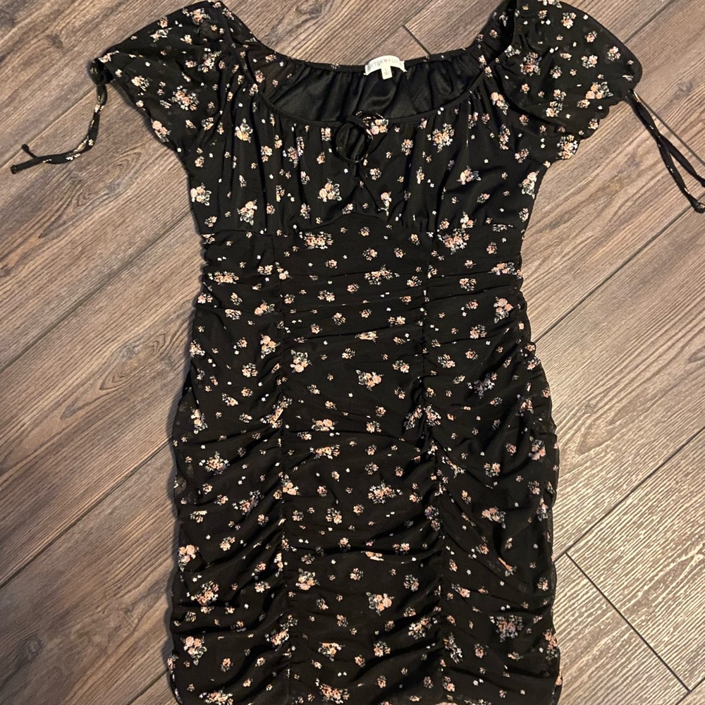 Floral mini dress.